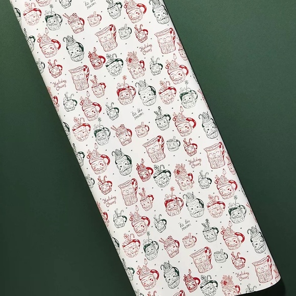 NWT Anthropologie Louise Pretzel Santa Christmas Gift Wrap Wrapping Paper - Picture 1 of 2